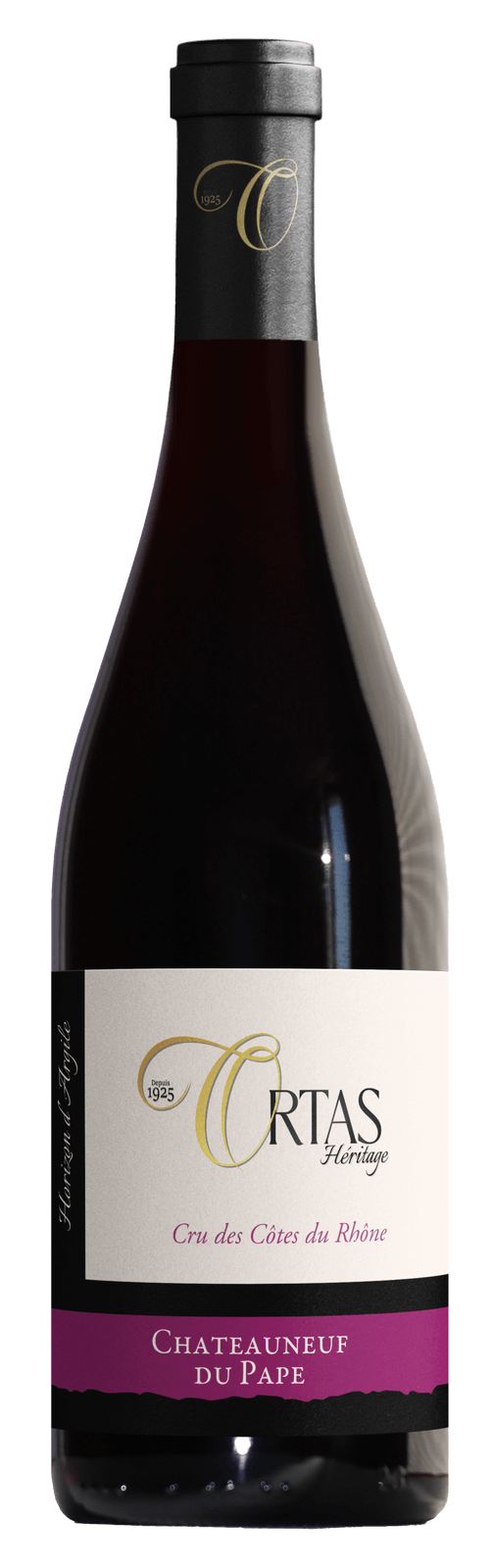 bouteille vin ortas heritage Chateauneuf du pape rouge