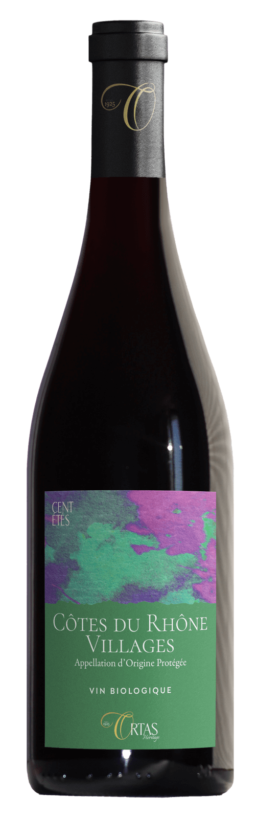 bouteille vin rouge ortas heritage cote du rhone village bio