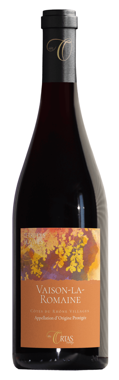 bouteille vin rouge ortas heritage cote du rhone village vaison