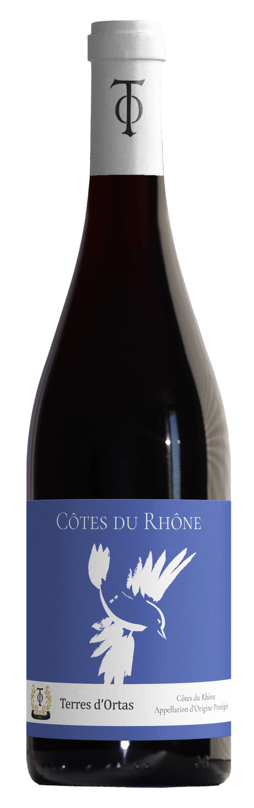 bouteille vin rouge terres ortas Cotes du rhone rouge